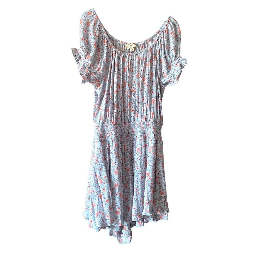 Promesa Floral‎ Romper/Skort Ruffled Short Sleeve Blue Pink Size S